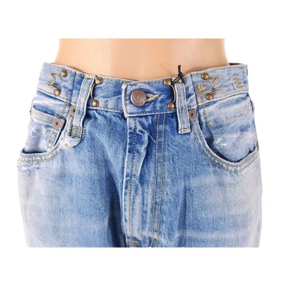 R13 Fold Over Jeans in Irving Blue Size 24 XXS New - Picture 10 of 16